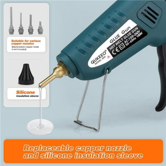 Hot Glue Gun, Hot Glue Gun Kit, 100 Watt Hot Glue Gun with 30 Hot Glue Sticks - Picture 6 of 7